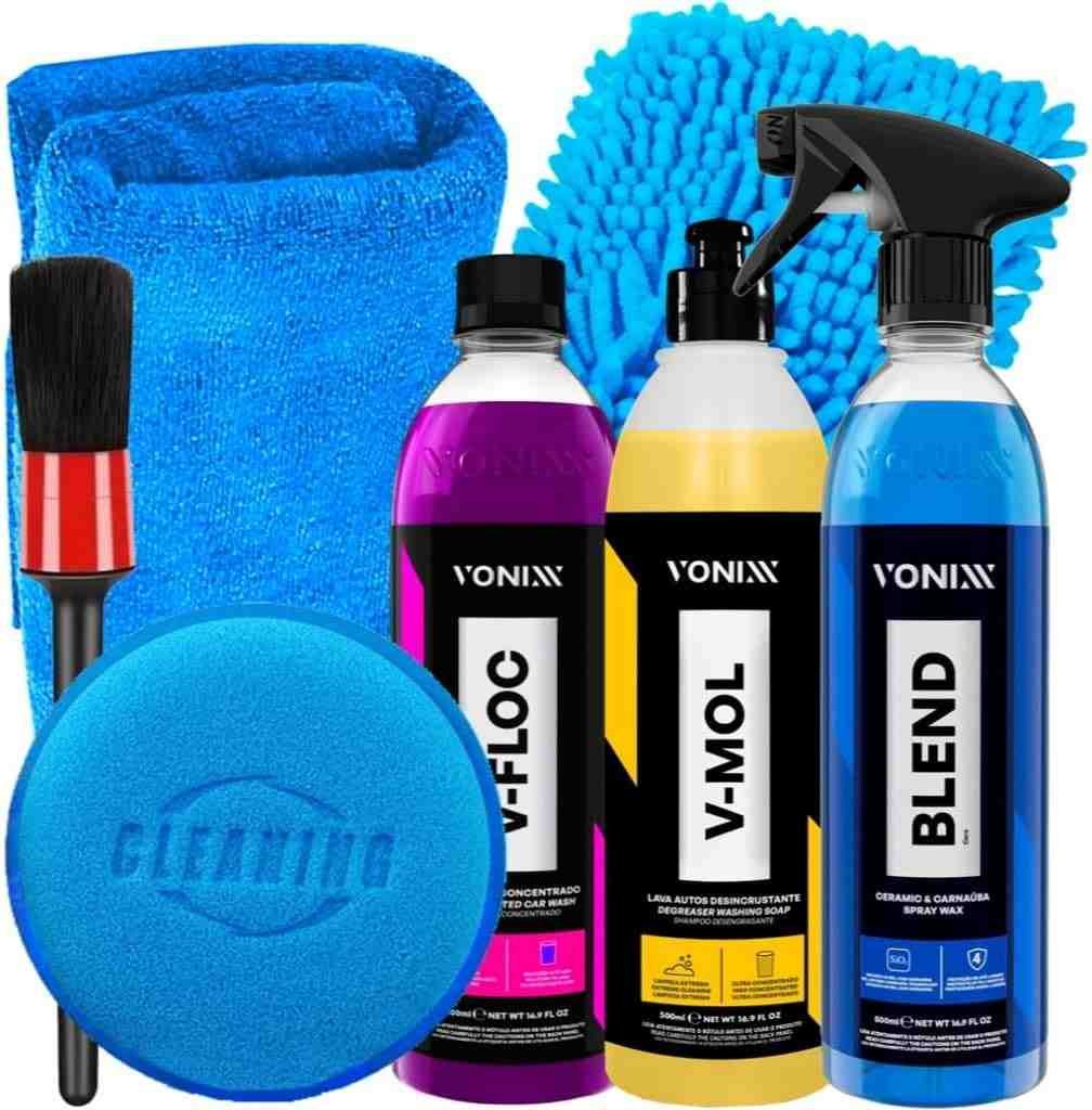 Kit Vonixx Limpeza Automotiva Carnaúba Spray Blend Shampoo