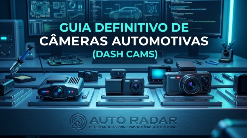 bancada com as principais dash cam lado a lado as melhores cameras automotivas